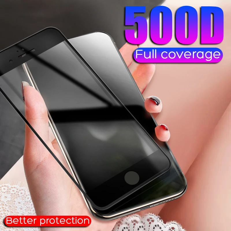 500D полное покрытие из закаленного стекла для iphone 5 5S SE 6 6s 8 7 Plus X XS MAX XR Защитное стекло для iphone 11 Pro MAX стекло