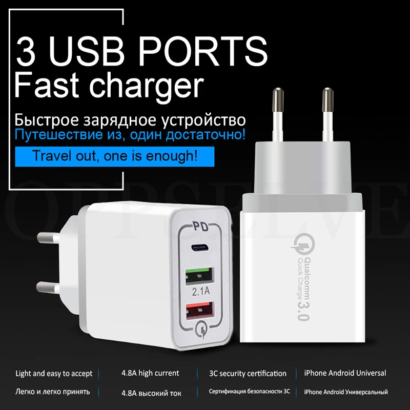Быстрое зарядное устройство type C USB зарядное устройство QC3.0 Быстрая зарядка для iPhone samsung Xiaomi iPhone 11 Pro Max портативное зарядное устройство для путешествий