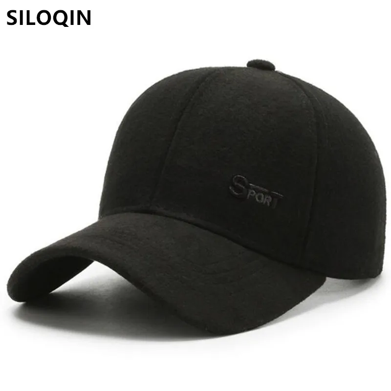 

SILOQIN Adjustable Size Men's Thicken Warm Baseball Caps Snapback Cap New Winter Casual Men Sports Cap Male Bone Dad Winter Hat