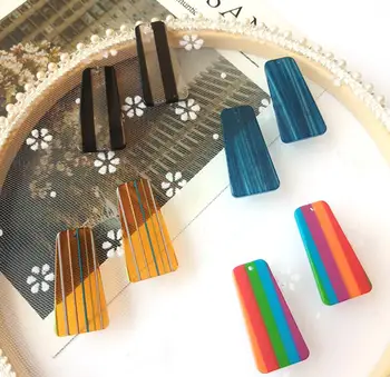 

Strip Shape Resin Plastic Acetic Acid Eardrop Diy Material Pendant Necklace Earring Charms Jewelry Component