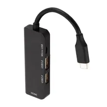 1 шт. серый алюминиевый сплав 4 в 1 USB-C к тип-c 3 USB 3,0 концентратор HDMI RJ45 Ethernet Micro SDTF OTG адаптер