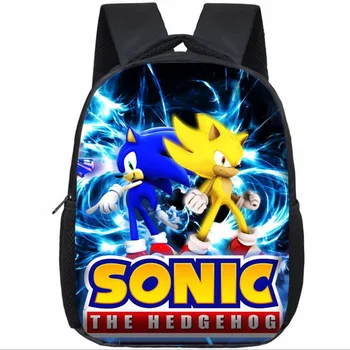 

Hot Sonic Backpack Kindergarten Kids Schoolbags Beautiful Printing Pattern Kids Infants' school Mochilas Anime School Supplies