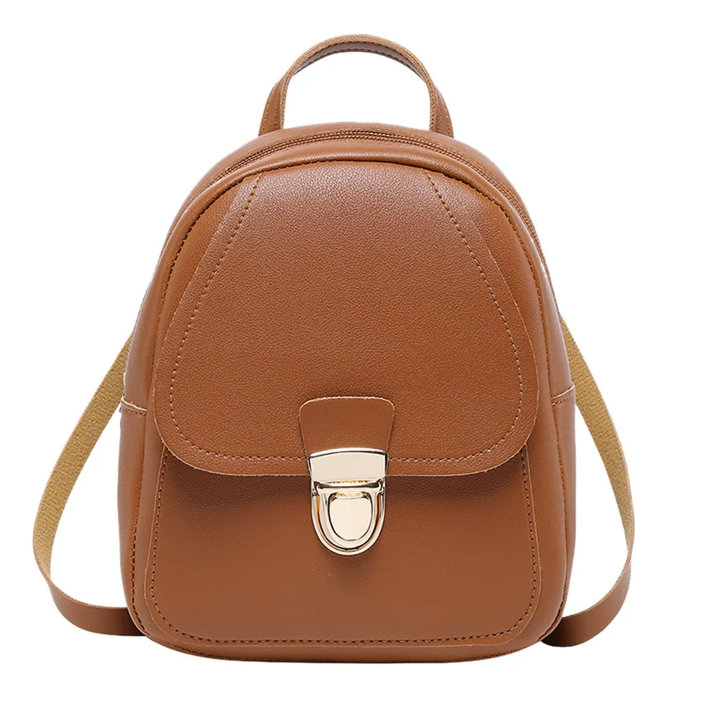 Женский кожаный рюкзак, Маленький модный Школьный Рюкзак Для Путешествий, для девочек-подростков, мини-рюкзак, сумка на плечо, Mochila Feminina Sac A Dos Femme - Цвет: brown