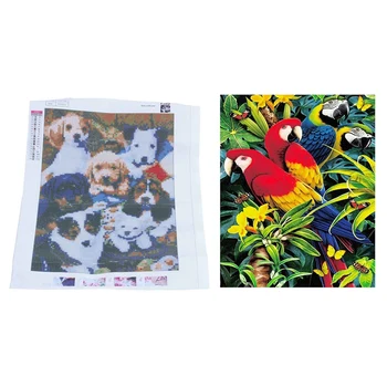 

Animal Diamond Painting Cross Stitch Diamond Embroidery Dog Story & Full 5D Diy Diamond Painting Cross Stitch "Parrot"