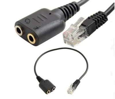 

RJ9 Plug to 2 X 3.5mm Jack for PC Headset to Avaya 1600 9600 SNOM Yealink Phones