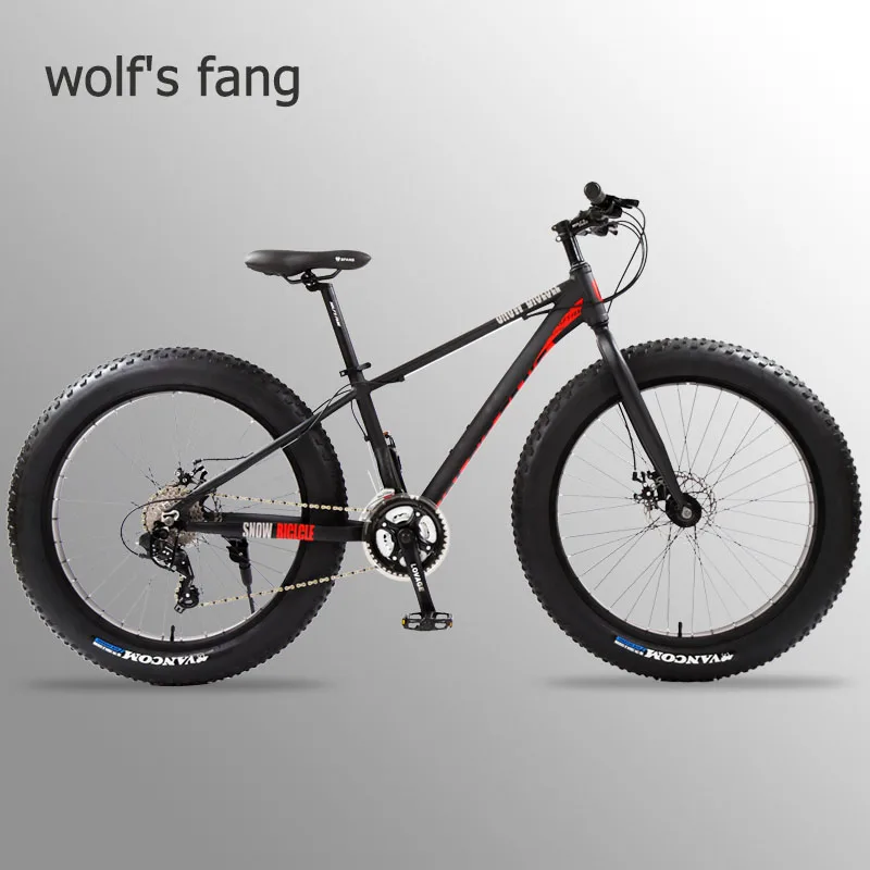 wolf's fang Bicycle full Mountain bike Fat bike Road bikes aluminium bicycle 26 snow Fat tire 24 speed mtb snow bicycles beach