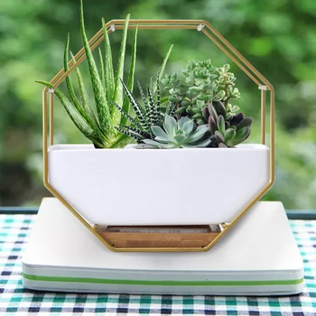 

Home Decoration Bracket Tray Balcony Flower Pot Set Wall Mounted Living Room Windowsill Office Ceramic Bar Hotel Nordic Style