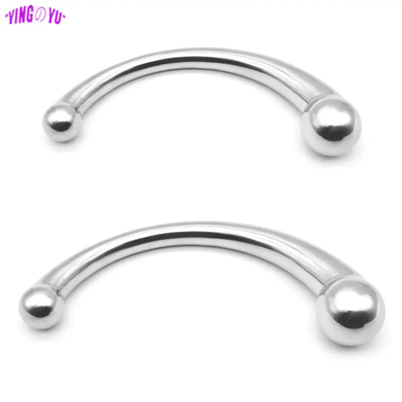Double Ended Stainless Steel G Spot Wand Massage Stick Pure Metal Penis P-Spot Stimulator Anal Plug Dildo Sex Toy For Women Men anal plug anal sex toys