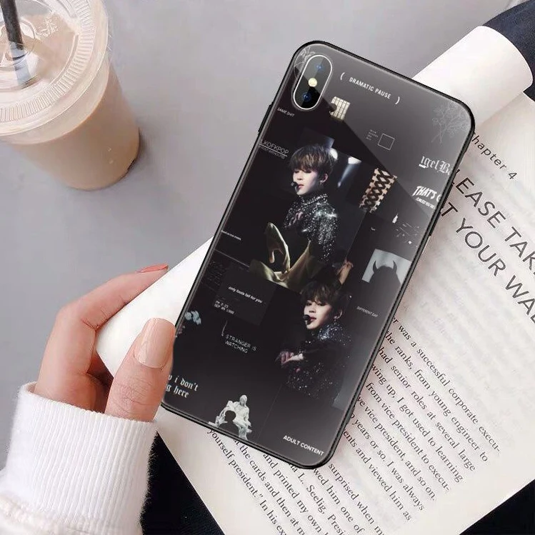 Kpop Jimin черный мягкий чехол для телефона из ТПУ чехол для iPhone 11 pro XS MAX 8 7 6 6S Plus X 5 5S SE XR чехол - Цвет: A7