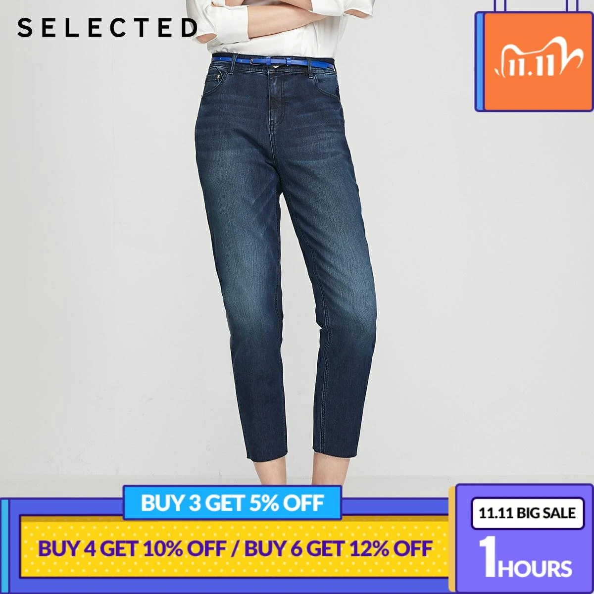 mid rise tapered jeans