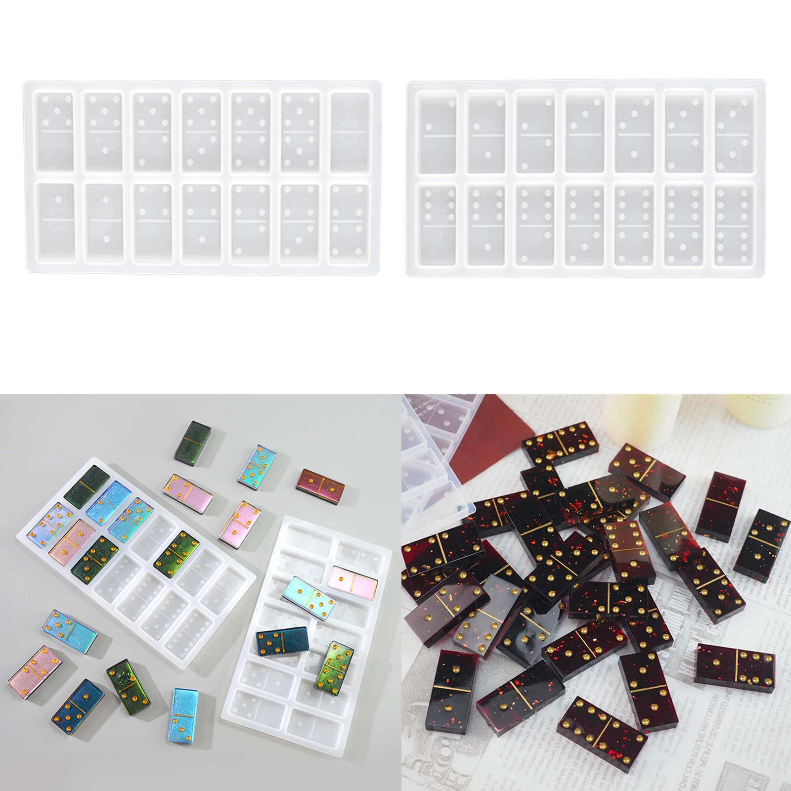 Silicone Mold DIY Dominoes Games Toy Craft for Resin Casting Mould Soap Making