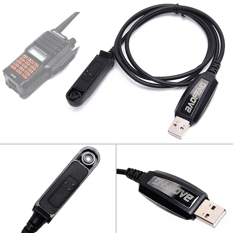 Walkie Talkie USB Programming Cable Cord CD For Baofeng BF UV9R BF UV9R Plus BF A58 4
