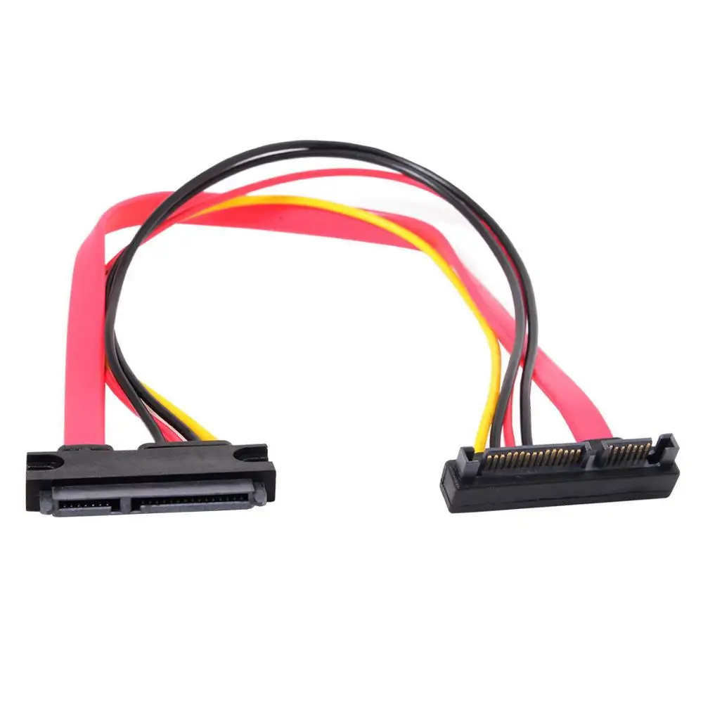 

90 Degree Up Angled SATA III SATA 7+15 22 Pin SATA Male to Female Data Power Extension Cable 30cm