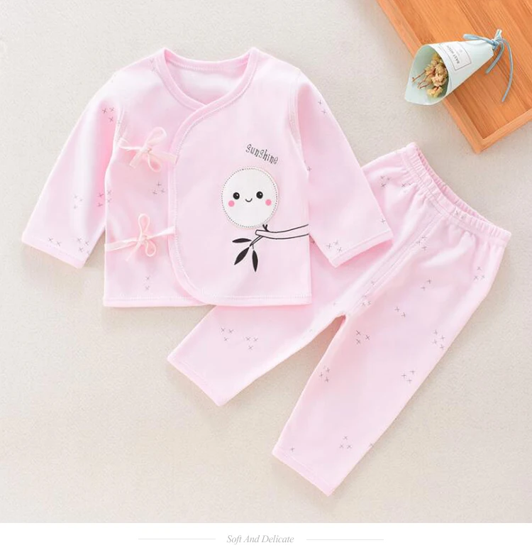 Newborn Baby Underwear Set Cotton Clothes for 0-3 Months Baby Spring Autumn Clothes Autumn Pants Soft Girls Boys Dress 2PCS Suit