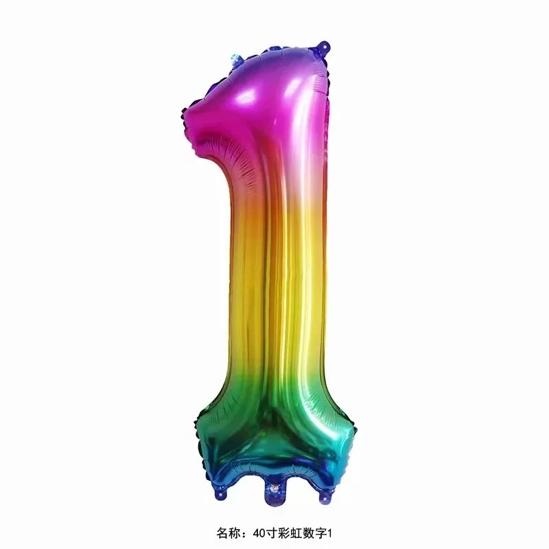 rainbow number 1 40 дюймов красный Радужный градиентный номер 1 2 3 4 5 цифр гелиевые фольгированные шары для детского дня рождения вечеринки свадьбы Декор шары поставка - Цвет: rainbow number 1