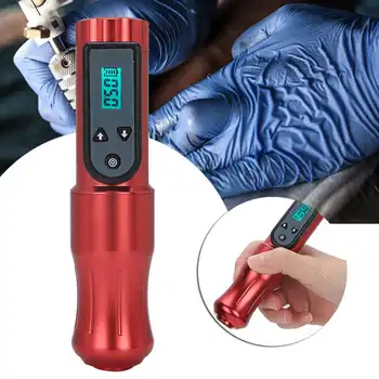 

GHOST AXE Tattoo Pen Machine Wireless Tattoo Cartridge Machine with LCD Display Red Microblading Permanent Tattoo Gun Device