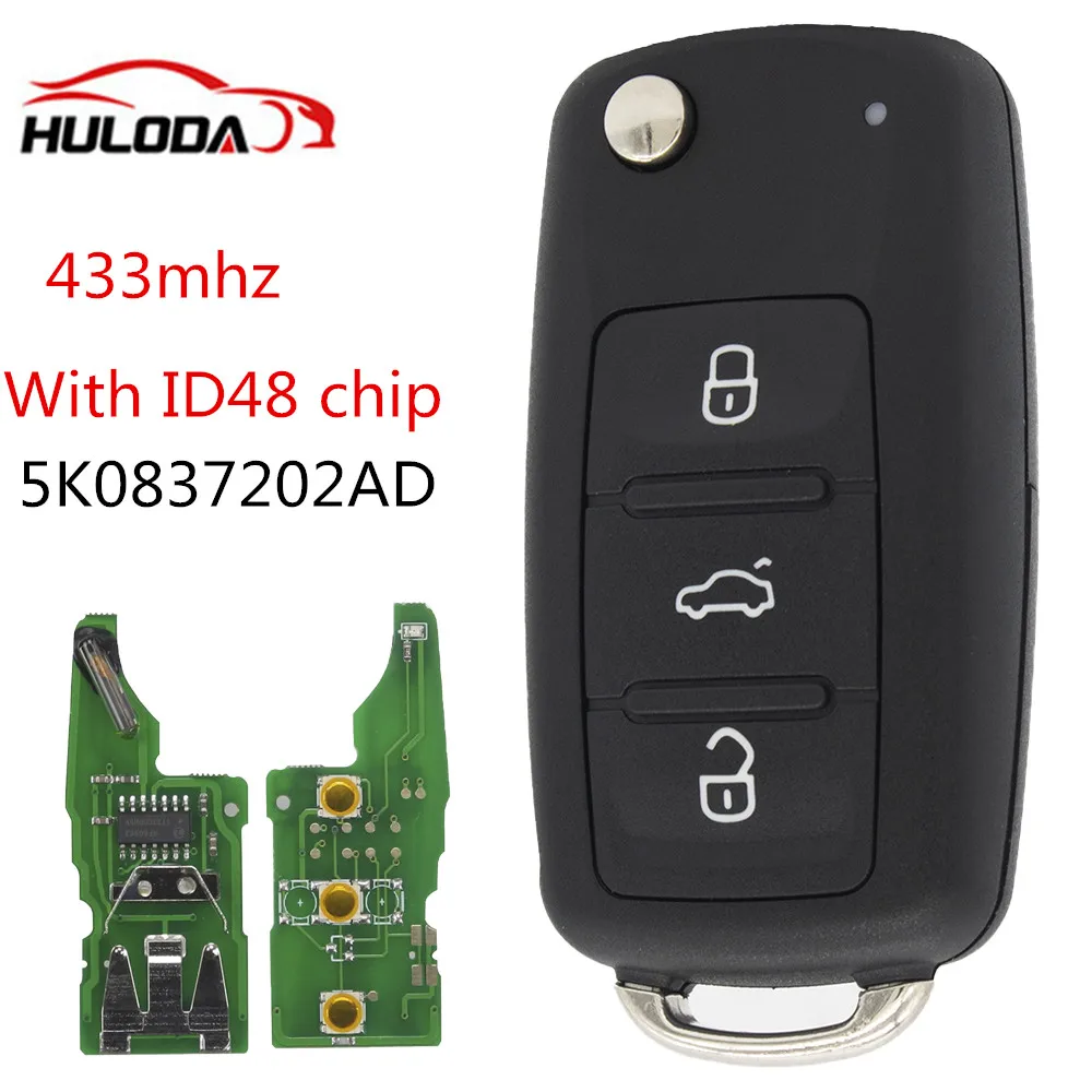 Дистанционный ключ Huloda с 3 кнопками подходит для VW/VOLKSWAGEN Caddy Eos Golf Jetta Beetle Polo Up Tiguan