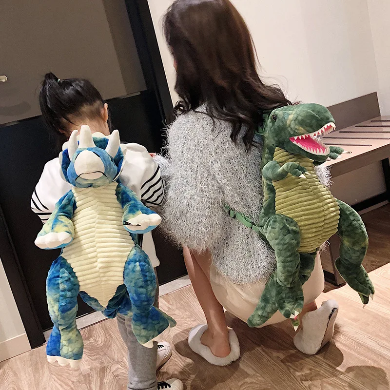 

Stuffed Toy Cartoon Bag Kindergarten Boy School Bag Baby Girls Play Travel Bag Dinosaur Modeling Backpack