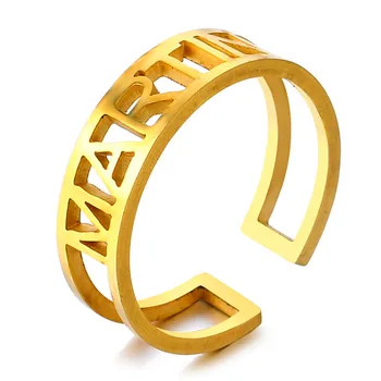 

Custom Name Ring Gold Date Numbers Name Rings For Women Stainless Steel Jewelry Bijoux Femme Modern Fashion Punk Accessories