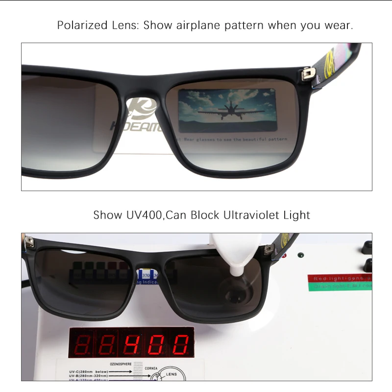 Новинка, KDEAM, зеркальные поляризационные солнцезащитные очки для мужчин, ультралегкие очки, оправа, квадратные спортивные солнцезащитные очки, мужские UV400 очки для путешествия MI16