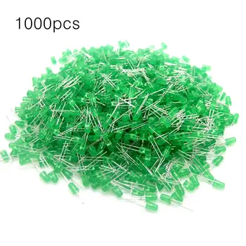 

1000 Pieces 5mm Round LED Light Emitting Diodes Component Red/Green/Yellow/White/Blue LED Bulb Lamp Light Super Bright