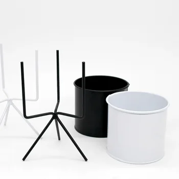 

Flower Pot Iron Frame Garden Decor Simple Anti Scratch Home Solid Planter Stand Durable Matte Succulents Outdoor