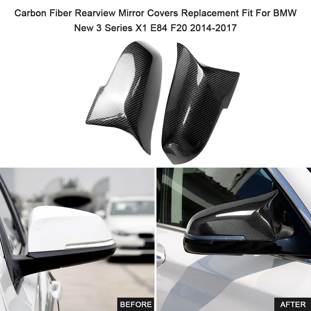 

Carbon Fiber Car Wing Mirror Cover Rearview Mirror Cap Replacement Fit For BMW New 3 Series X1 E84 F20 F30 F35 F34 F30 2014-2017