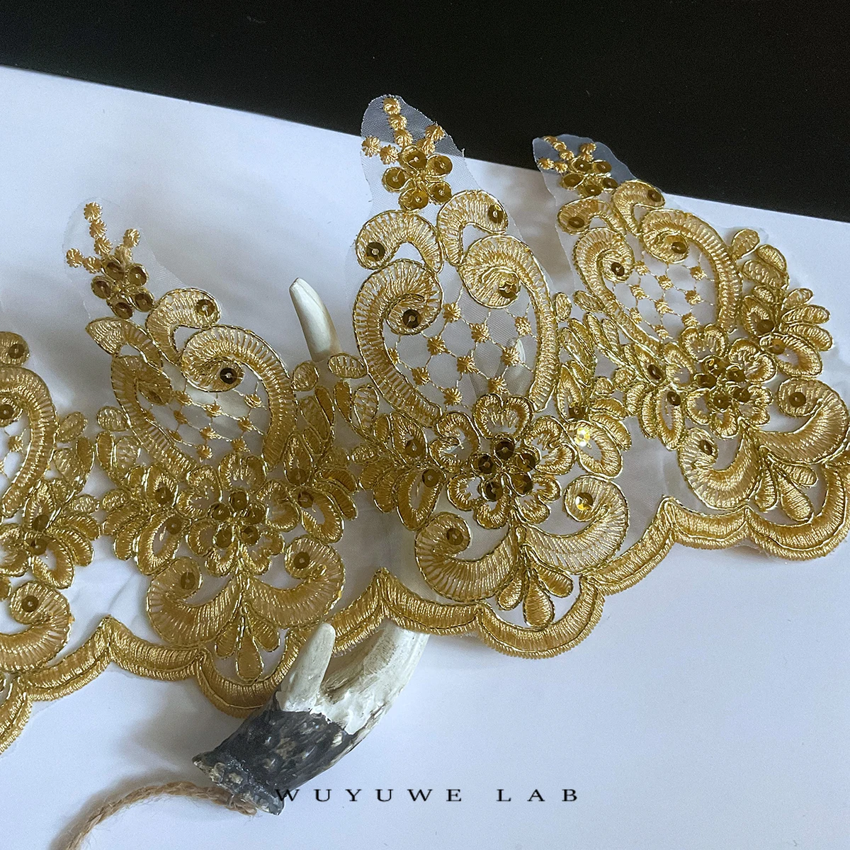 Delicate 1Yard Gold Cording Fabric Flower Venise Venice Mesh Lace Trim  Applique Sewing Craft For Bride Wedding Dresses 22cm - AliExpress