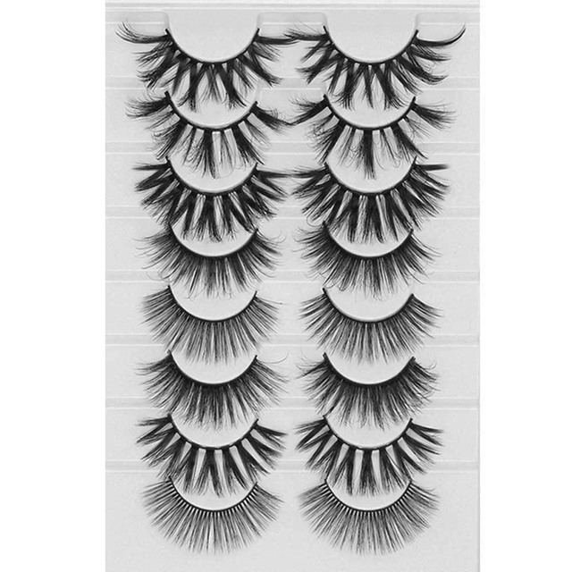 8 Pairs 3D Mink False Eyelashes Natural Wispy Fluffy Dramatic Volume Fake Lashes Extension Handmade Cruelty-free Eyelash