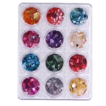 

12 Colors Nail Glitter Chunky Sequins Iridescent Flakes Shell Slices Colorful Mixed Paillette for Face Body Hair Nail Art