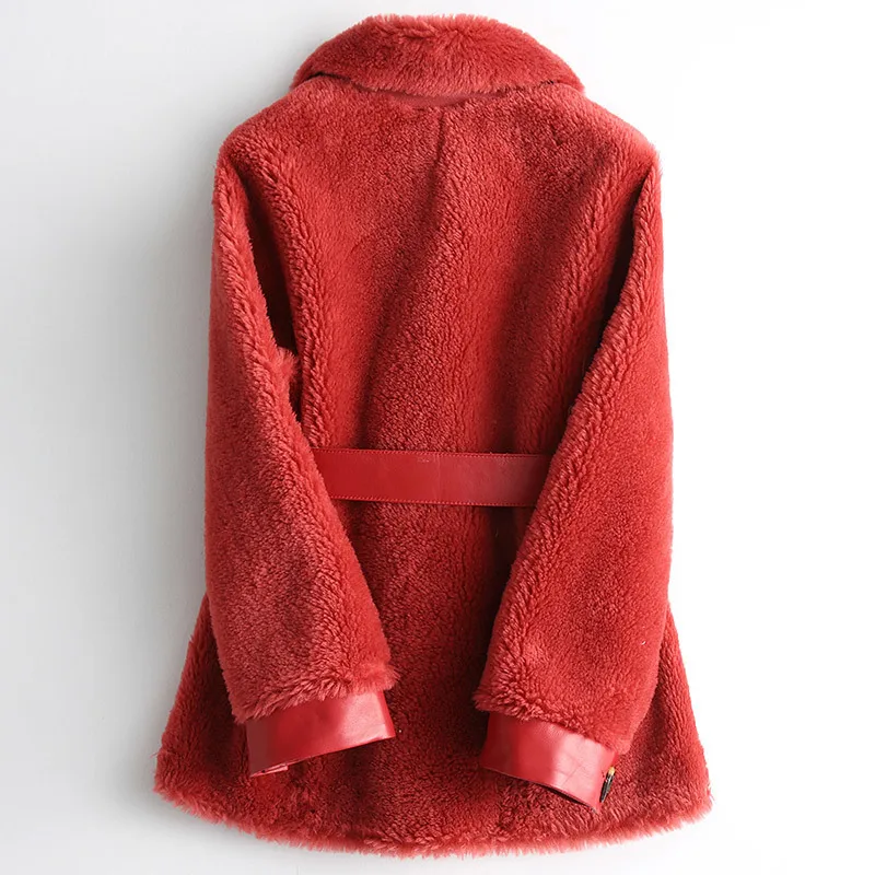 

2020 New Winter Real Fur Coat Women Sheep Shearing Wool Jacket Korean Furry Womens Jackets Manteau Femme KQN18220 KJ2950