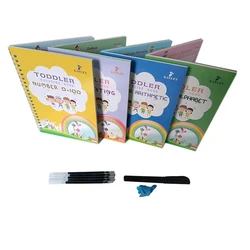 4 Books Reusable Copybook For Calligraphy Learn Children Handwriting Practice Books Baby montessori Toys Notebook for children