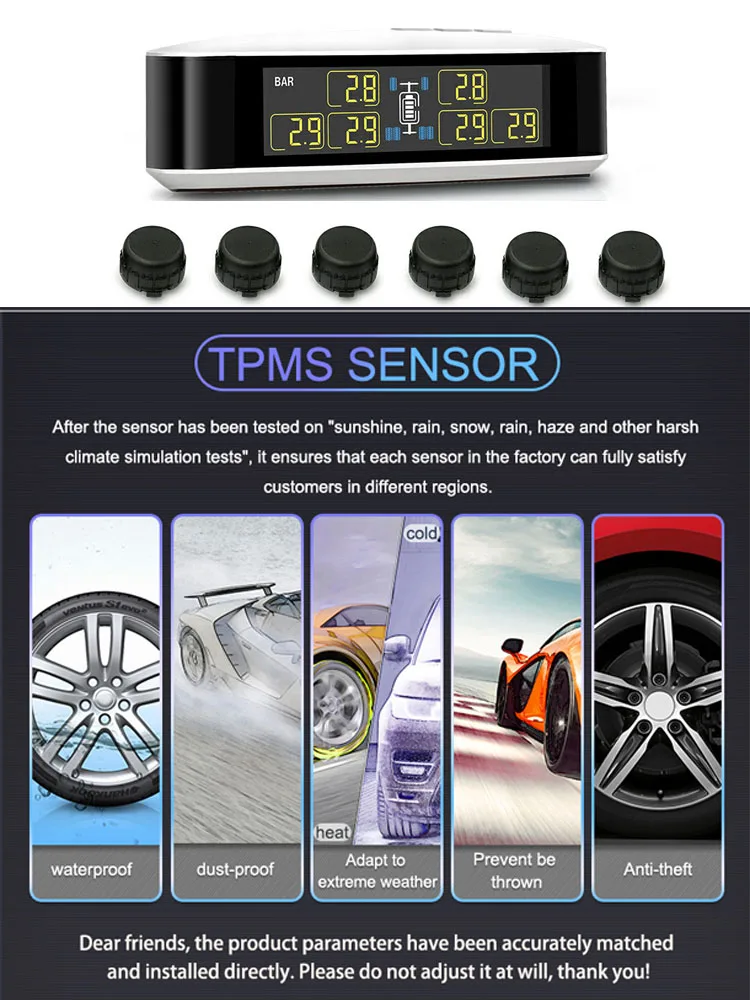 TPMS Автомобильная беспроводная система контроля давления в шинах Truack для шины RV 6 колес ЖК-дисплей с 6 внешними датчиками