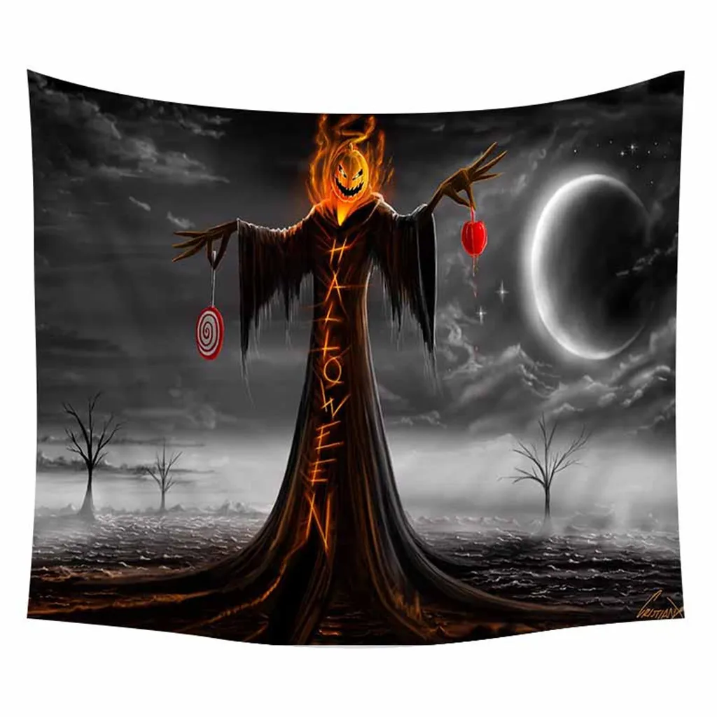 

Halloween Tapestry Pumpkins Tree Print Wall Hanging Tapestry Art Home Drop Tarot Tapestry Wall Hanging Halloween Black Tapestry