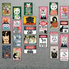 Японская кошачья дощечка с надписью металлическая пластина с винтажным рисунком для настенного плаката Бар Искусство домашний декор куадро DU-2872A