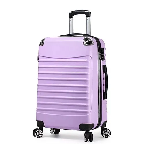 purple KLQDZMS 2" 24 дюймов ABS+ PC чемодан на колёсиках, Дорожный чемодан, Спиннер, брендовая сумка на колесиках - Цвет: purple