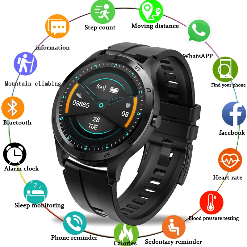 

LIGE New luxury led 1.28‘’TFT Full screen touch men smart watches waterproof sport For iphone android smartwatch for men women