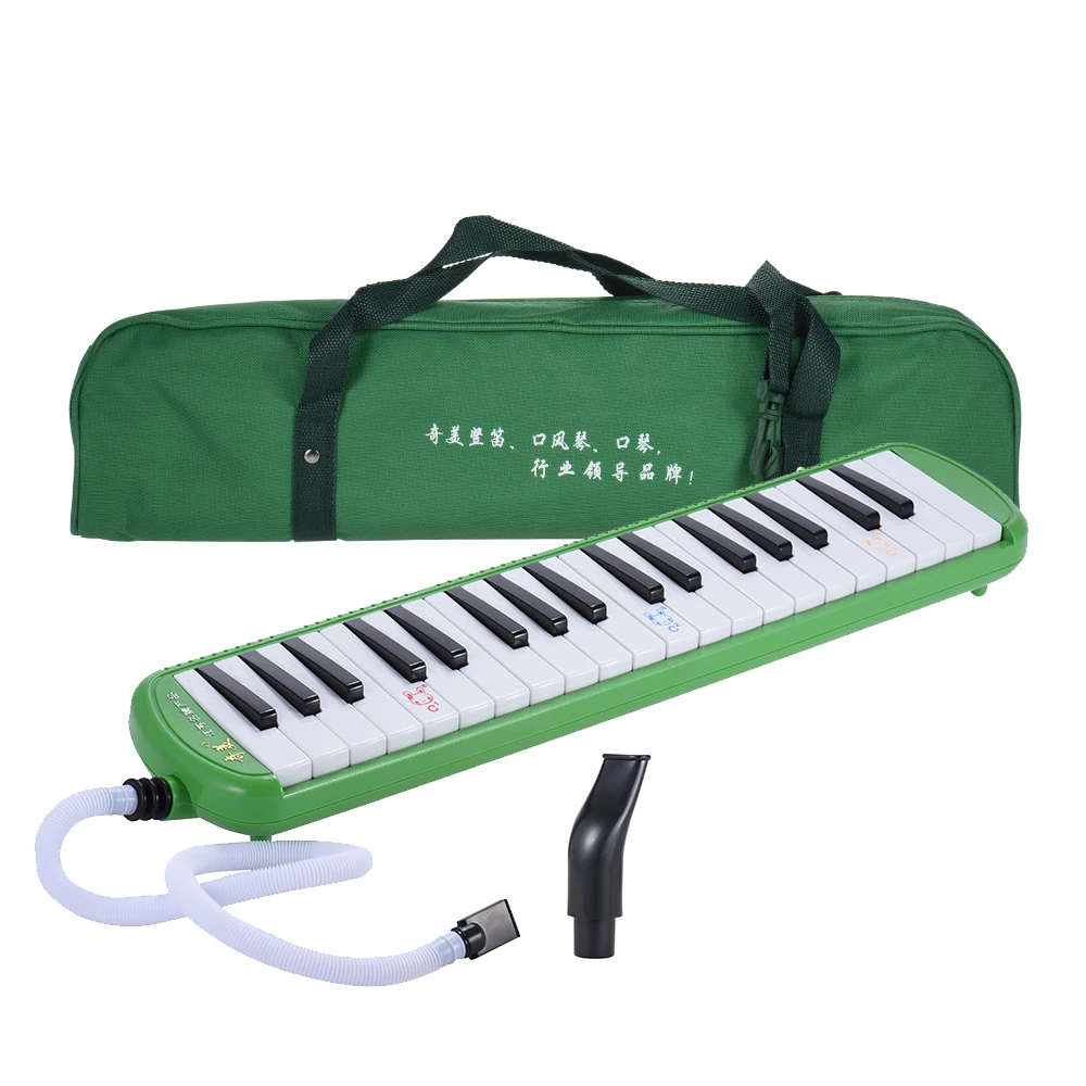 

QM37A-9 37 Piano Style Keys Melodica Musical Education Instrument for Beginner Kids Children Gift with Carrying Bag Green