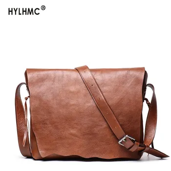 

Retro Leather MEN'S Single-shoulder Bag Hand-rub Color Skeleton-skin Male Shoulder Bag Genuine Leather Cross Messenger Bag Soft