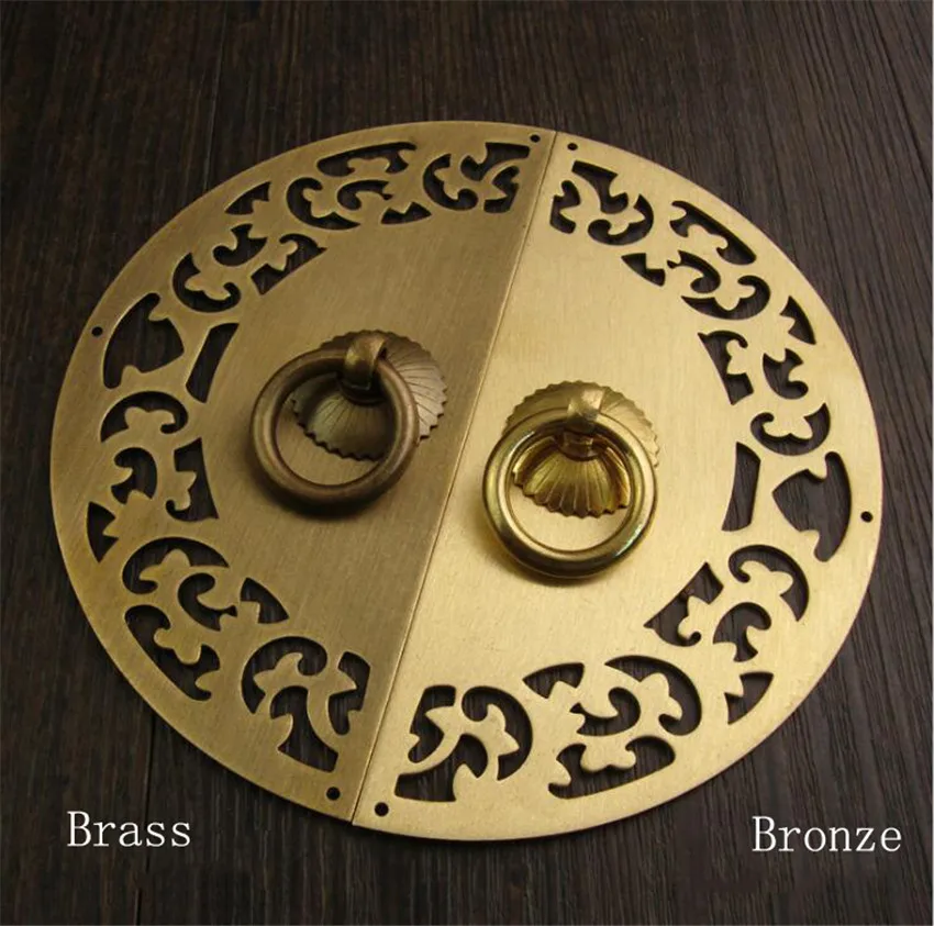 

15cm 20cm Antique Round Copper Cabinet Handle Copper Lock Ring Cabinet Door and Window Drawer Handle Furniture Handle