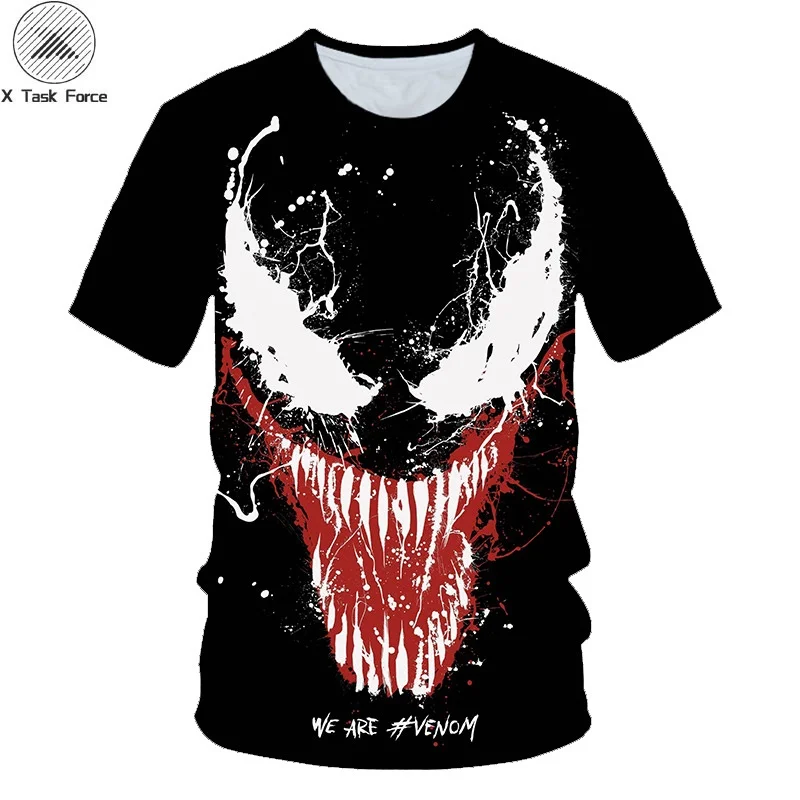 Новейшая футболка Веном с 3D принтом, футболка s для мужчин и женщин, Повседневная футболка с коротким рукавом для фитнеса, футболка с дэдпулом, футболки с человеком-пауком и черепом