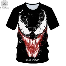 Новейшая футболка Веном с 3D принтом, футболка s для мужчин и женщин, Повседневная футболка с коротким рукавом для фитнеса, футболка с дэдпулом, футболки с человеком-пауком и черепом