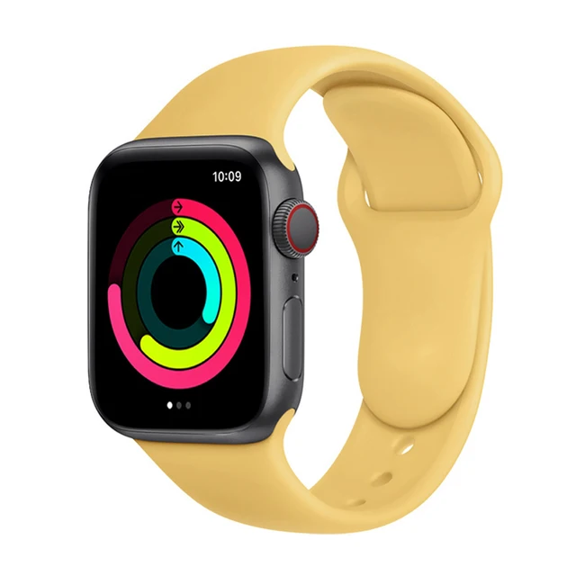 Silicone Strap for Apple Watch Band Series 7 654 321,44/40mm 42/38mm 45/41mm Smartwatch Bracelet Watchband for Apple Watch SE 34