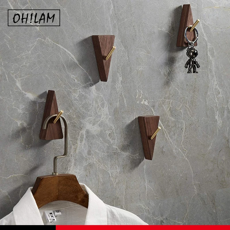 

Wooden Wall Coat Hooks Triangle Wall Hooks Rustic Clothes Hanger Towel Rack Wall Mounted Decor Coat Rack Organizer Home Bathroom