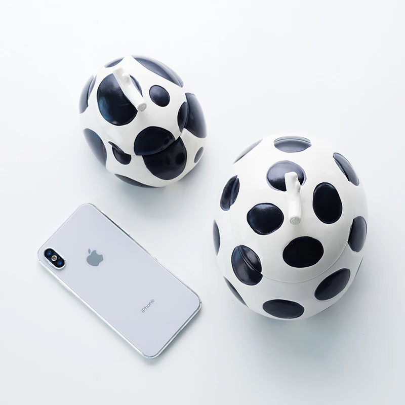 Керамическое украшение в черно-белый горошек, чехол Yayoi Kusama Arts, украшение в виде точки волны, чехол для конфет, коробка для конфет, кольцо, лоток X3671