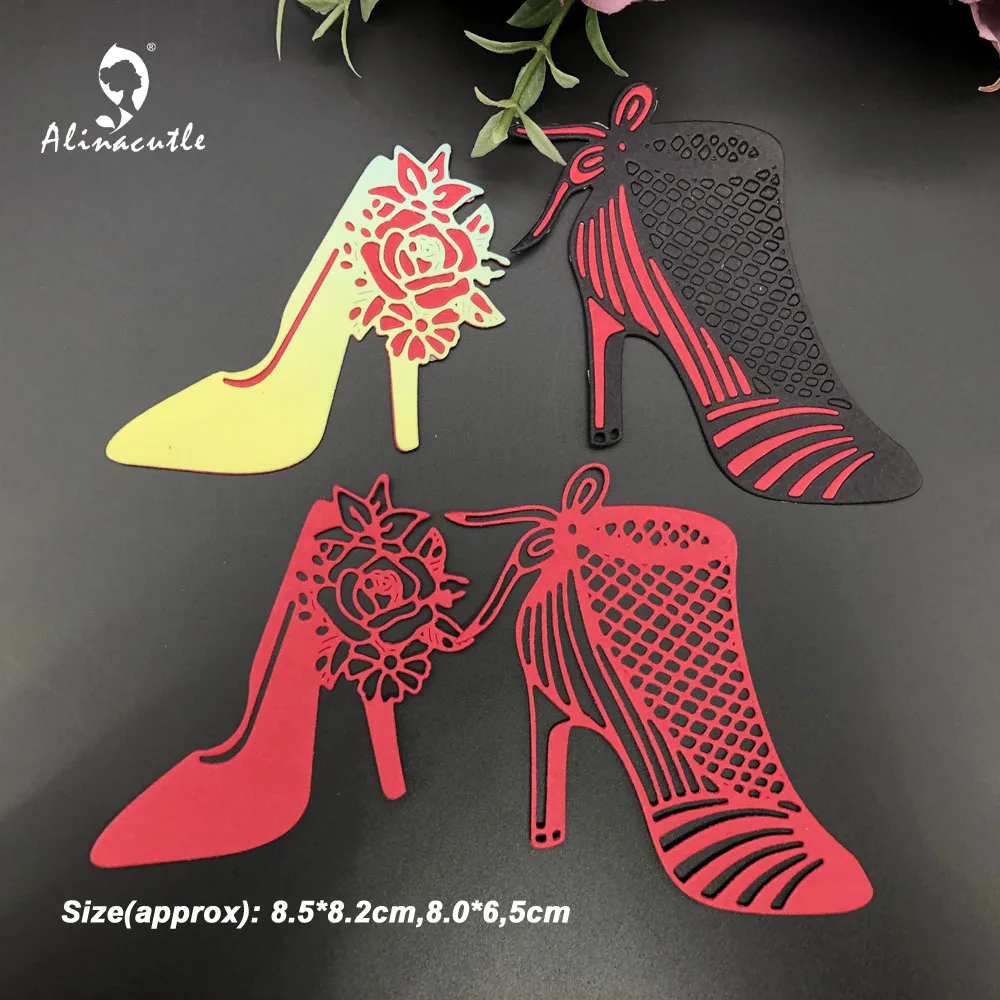 Alinacutle Metal Cutting Dies Cut 2pc Lady's Shoes High-heeled Shoe Scrapbooking Paper Craft Handmade Album Card Punch Art | Дом и сад