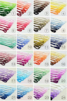 

Excellent Quality Natural Mulberry Silk Thread for Embroidery Cross Stitch, 8 colors per pack, about 20 meters per color