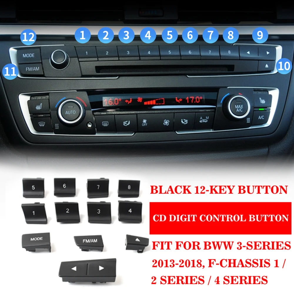 АБС-пластик, автомобильный Кондиционер компакт-дисков цифровой Управление ключа накладка Стикеры для BMW F30 F80 F31 F32 F33 F35 2013-18 1/2/3/4 серии