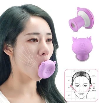 

Portable Face Slimming Tool Face Lift Skin Firming V Shape Exerciser Instrument Cute Anti Wrinkle Mouth Exercise Tool