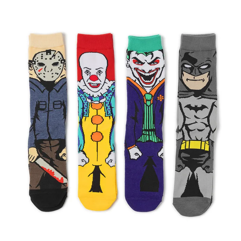 Новинка года; модные носки для костюмированной вечеринки в стиле Джокера Бэтмена и клоуна; теплые хлопковые носки для рождественской вечеринки; сезон осень-зима